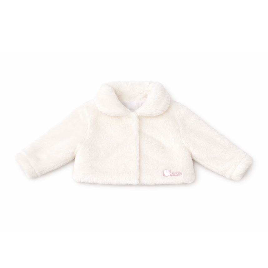 Casaco Infantil Cattai com Pelo Sem Gola com Botão