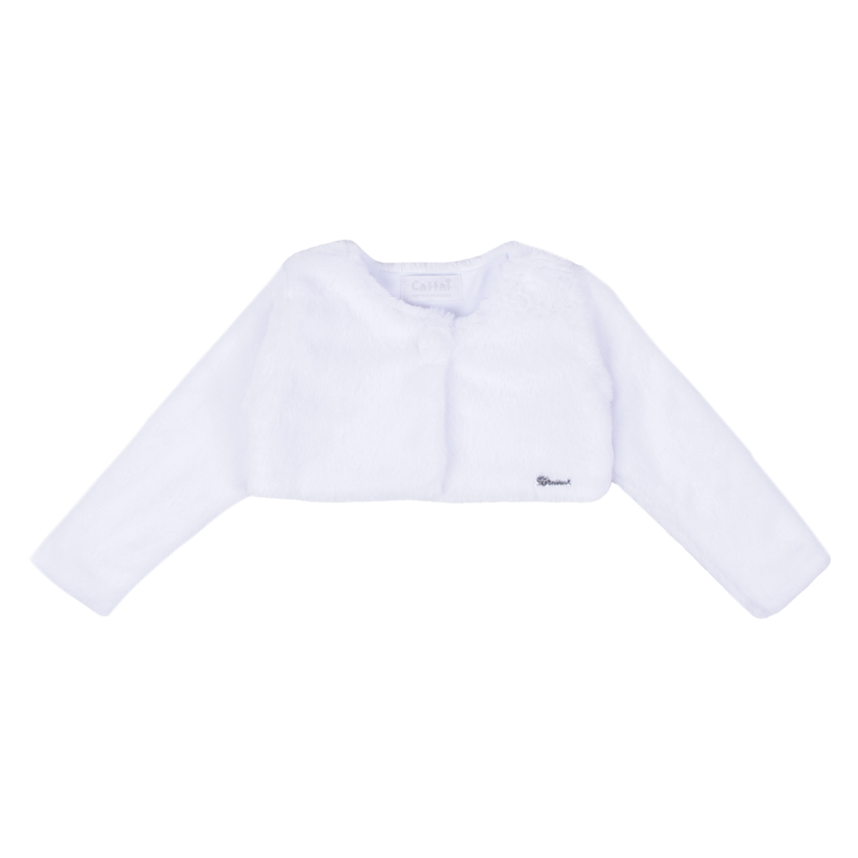 Casaco Infantil Cattai com Pelo Sem Gola com Botão