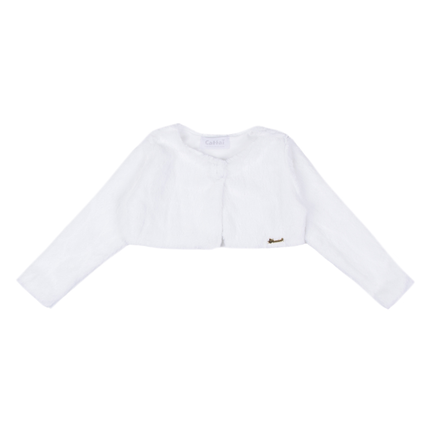 Casaco Infantil Cattai com Pelo Sem Gola com Botão