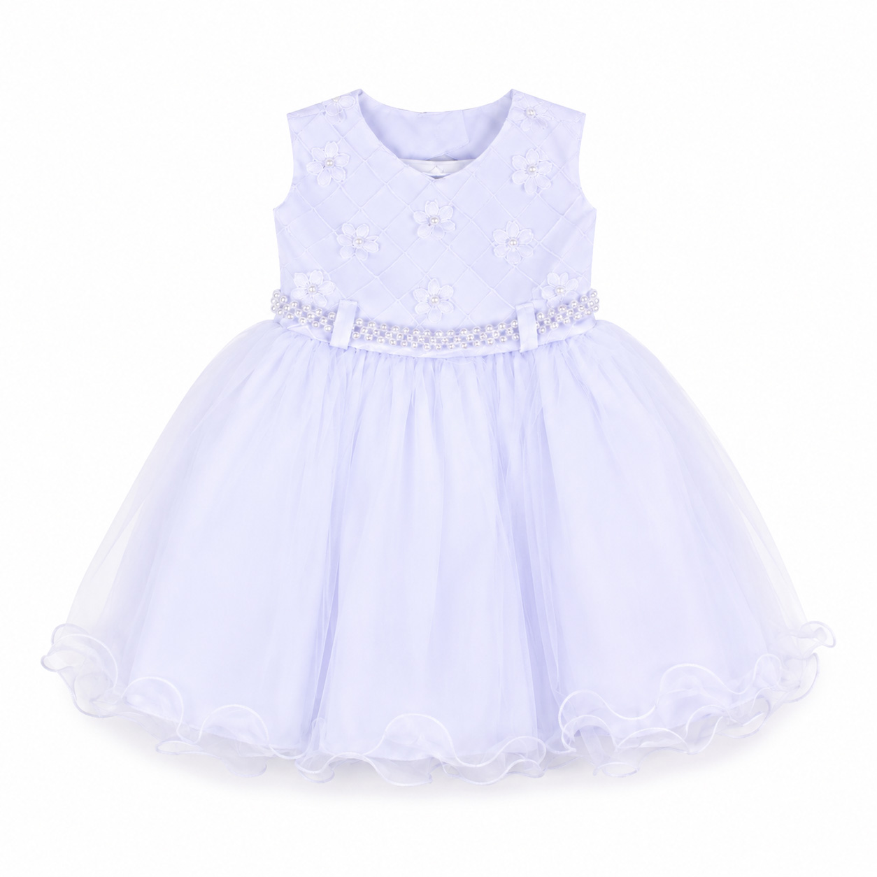 Vestido Bebê Menina Bonita Pala Nervura com Flor e Casaco