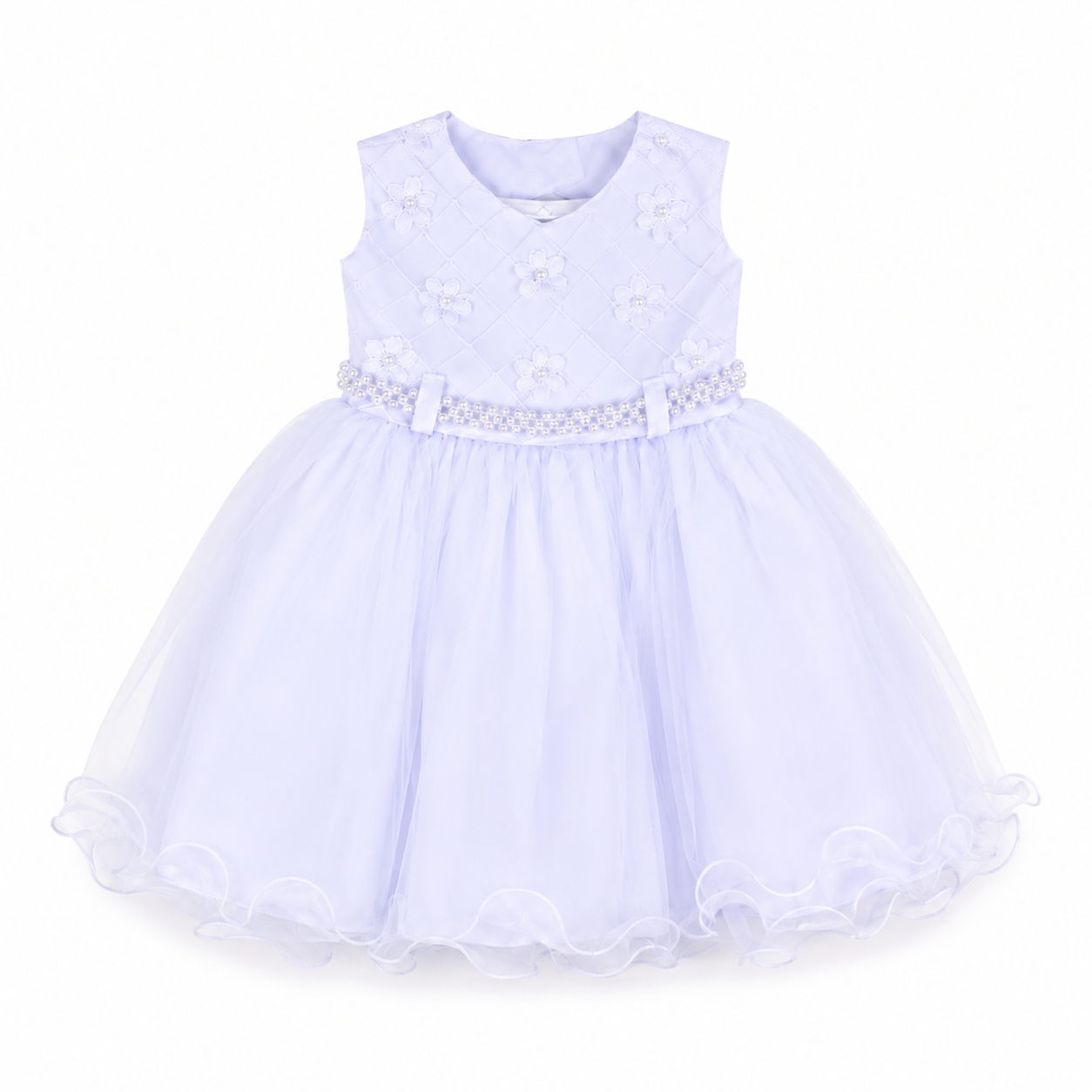 Vestido Bebê Menina Bonita Pala Nervura com Flor e Casaco
