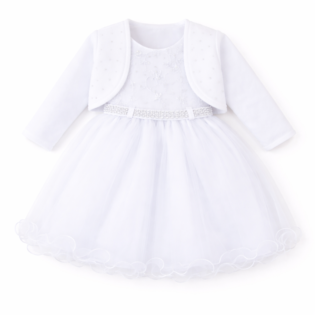 Vestido Infantil Menina Bonita Bordado Flor e Cinto Strass