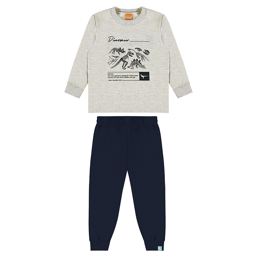 Conjunto Infantil Kamylus Blusão Estampa Dinossauros E Calça