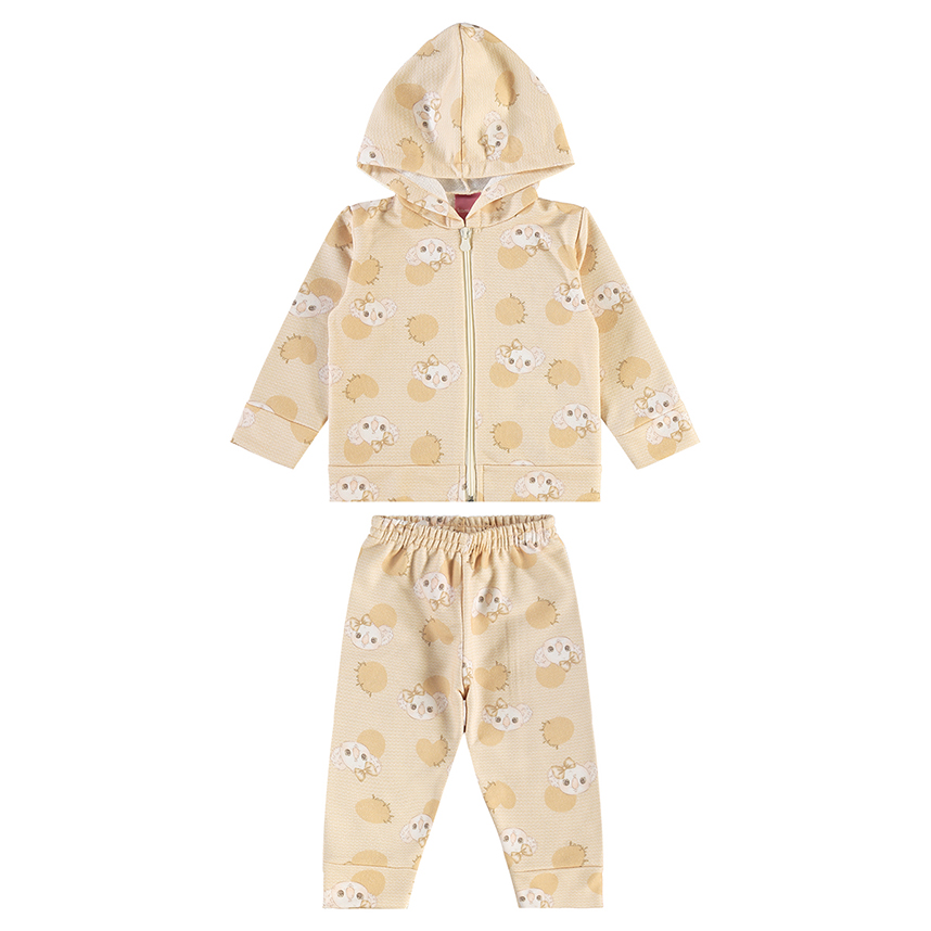 Conjunto Bebê Kamylus Jaqueta Estampa Bichos Calça Moletom