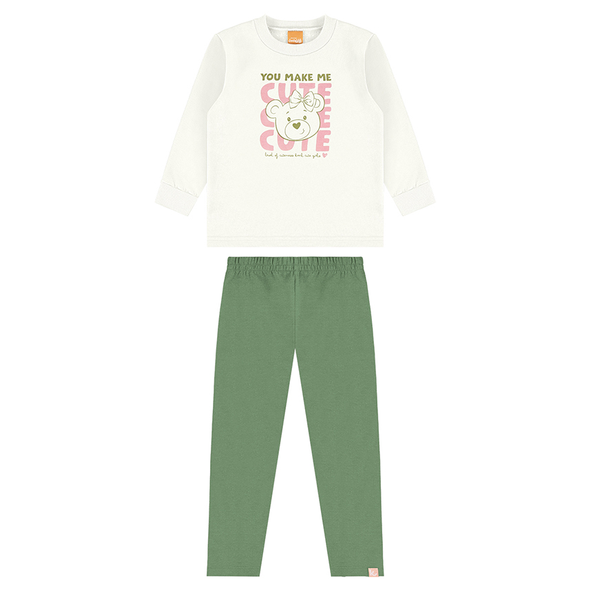 Conjunto Infantil Kamylus Blusão Estampa Ursa Cute E Calça