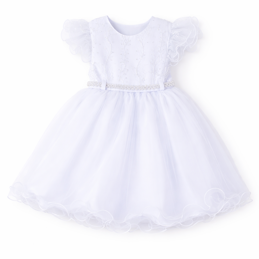 Vestido Infantil Menina Bonita Pala Nervura com Bordado