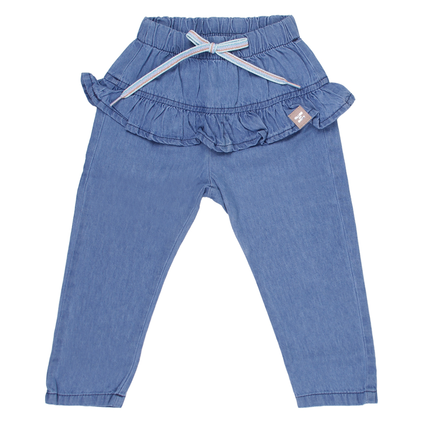 Calça Jeans Bebê Clube do Doce com Babado