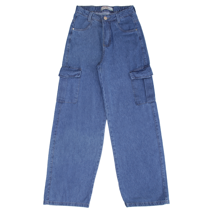 Calça Jeans Juvenil Tom Ery Wide Leg com Bolso Lateral