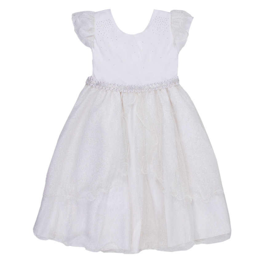 Vestido Infantil D-Luxe Aplique Strass Saia Tule