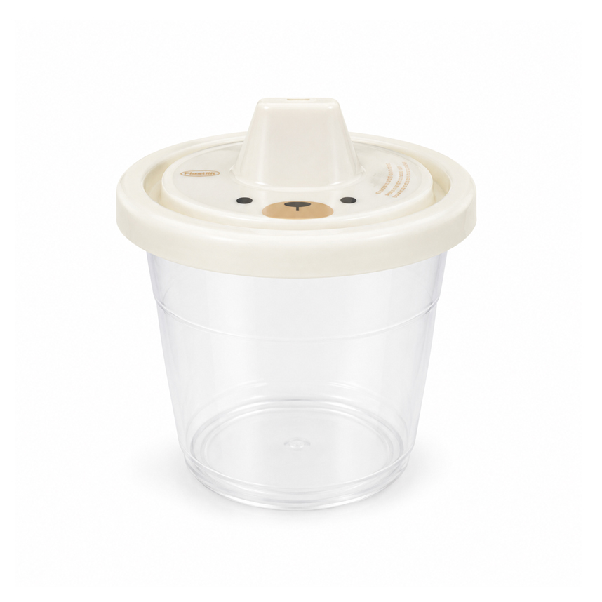 Copo Infantil Plasutil Tampa Urso Menino 200 ml