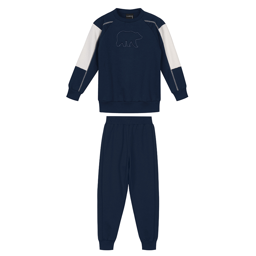 Conjunto Infantil Lamon Blusão Bordado Urso e Calça