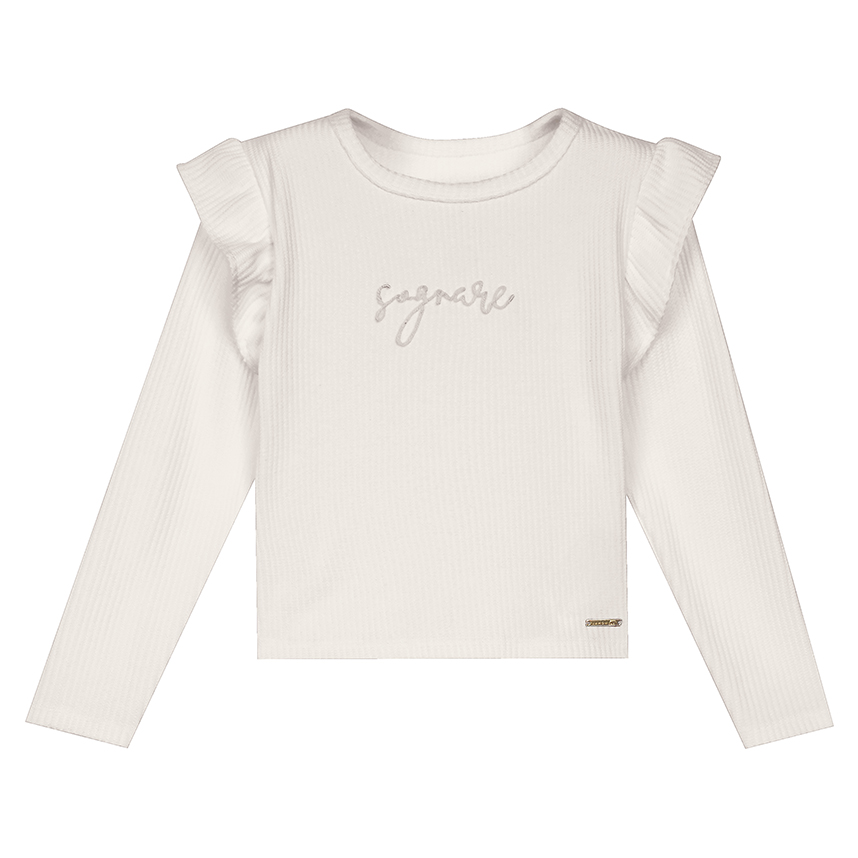 Blusa Infantil Lamon Manga Longa Bordado Sognare