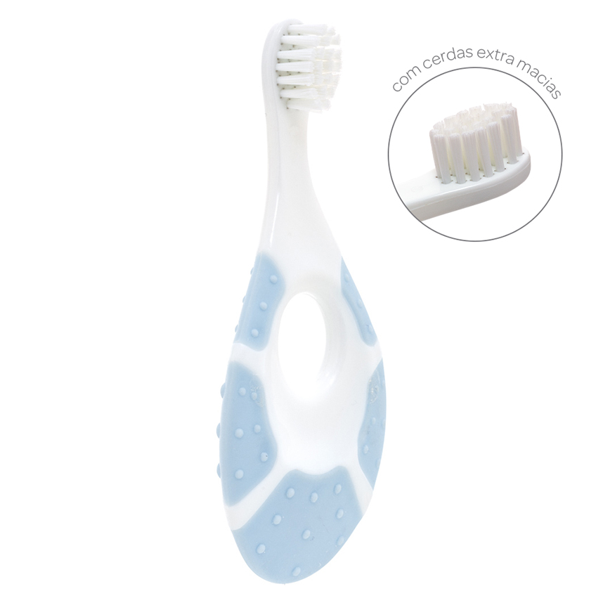 Escova Dental Bebê Buba Primeiros Dentinhos Azul