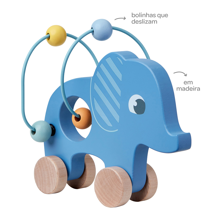 Brinquedo Educativo Bebê Buba Carrinho Elefante Cloudy