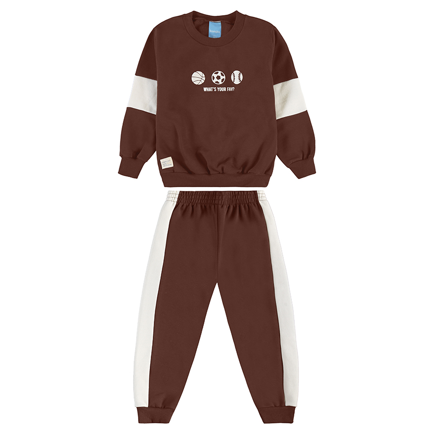 Conjunto Infantil Kamylus Blusão Estampa De Bolas E Calça