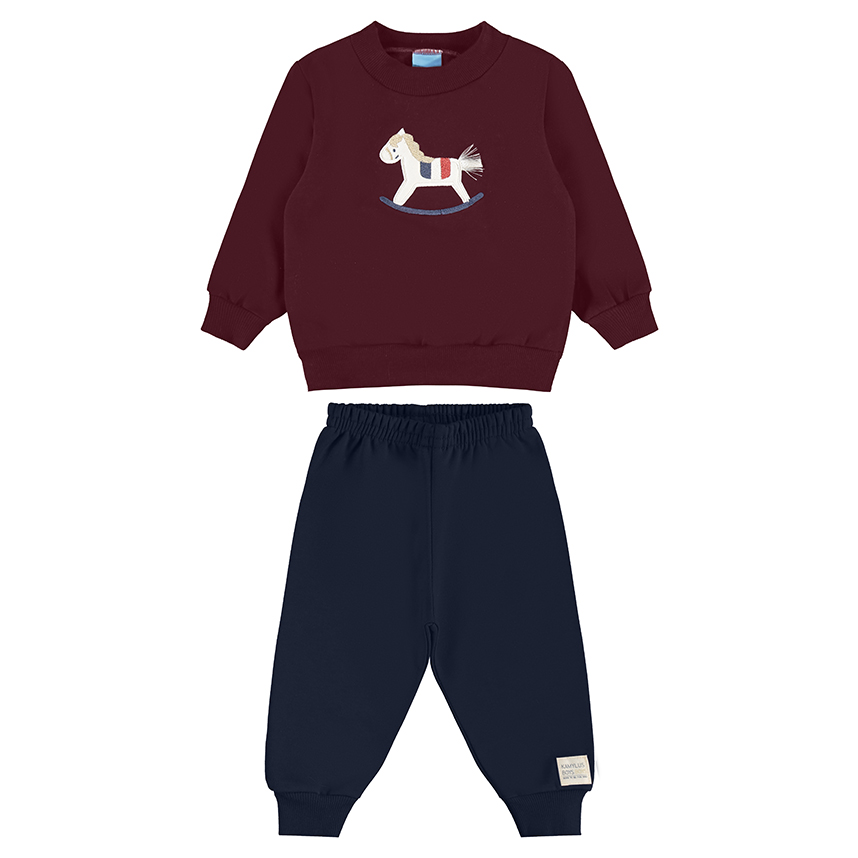 Conjunto Infantil Kamylus Blusão Bordado Cavalinho E Calça