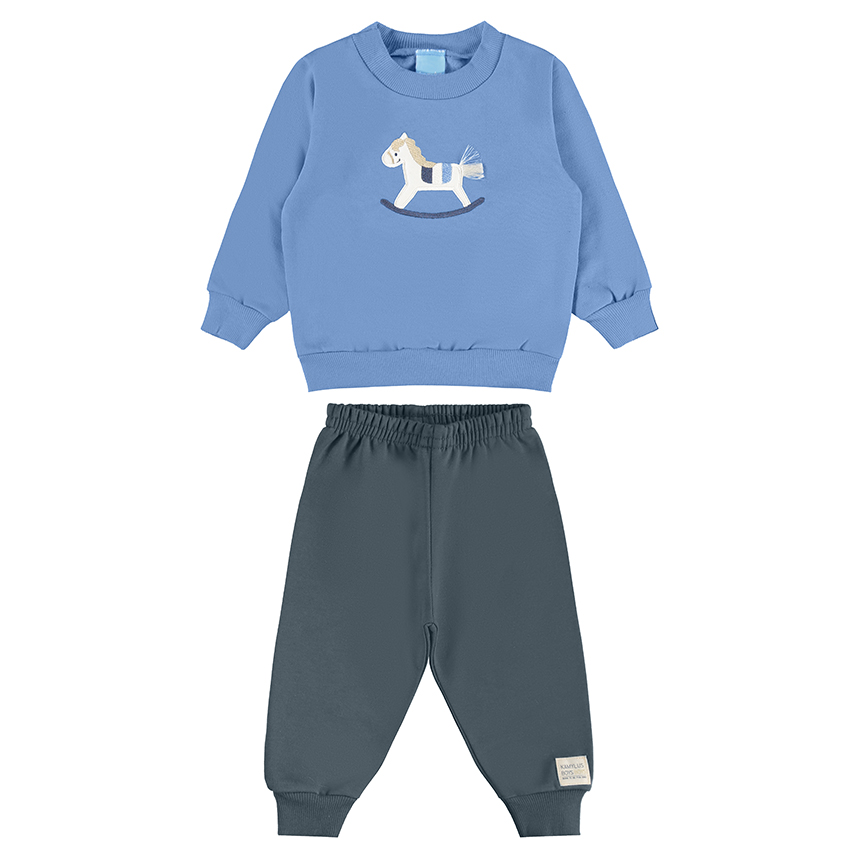 Conjunto Infantil Kamylus Blusão Bordado Cavalinho E Calça