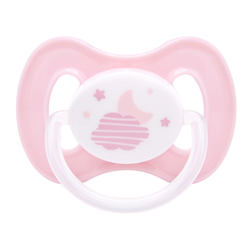 Chupeta Bebê Buba Comfort Noturna Nuvem Rosa Tam 1