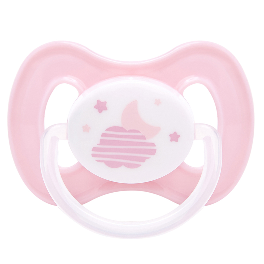 Chupeta Bebê Buba Comfort Noturna Nuvem Rosa Tam 2