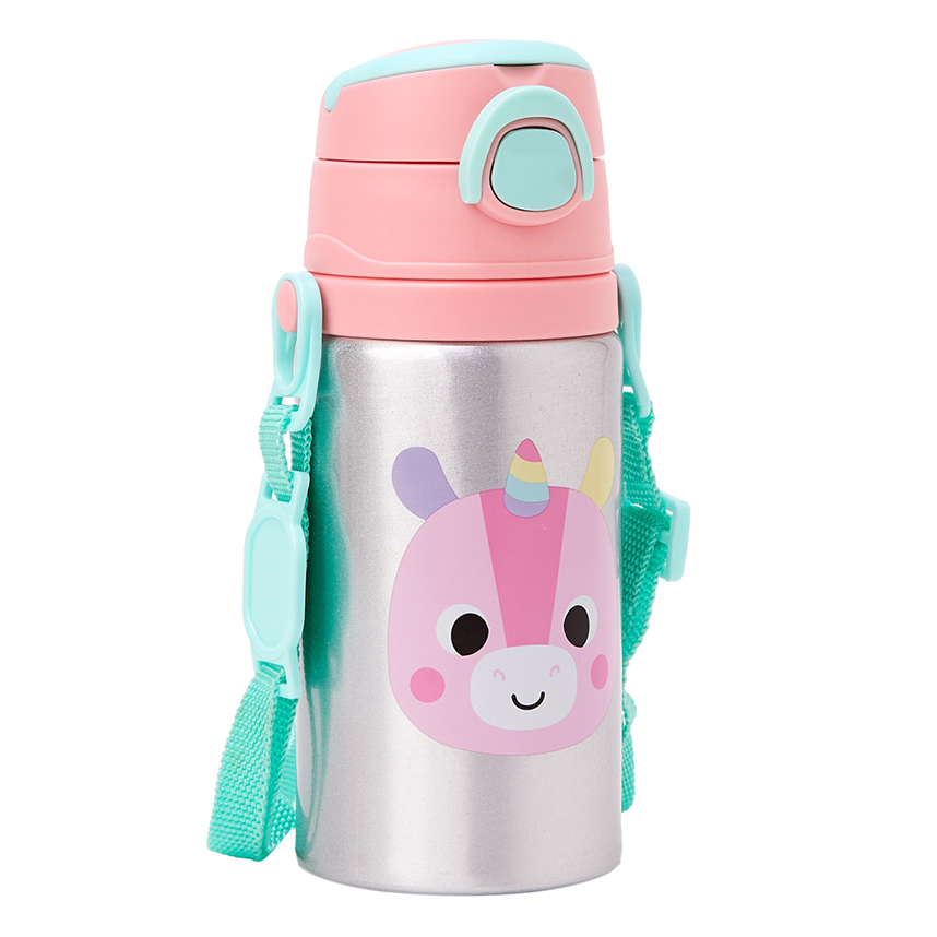 Garrafinha de Alumínio Infantil Buba Zoo Unicórnio 450 ml