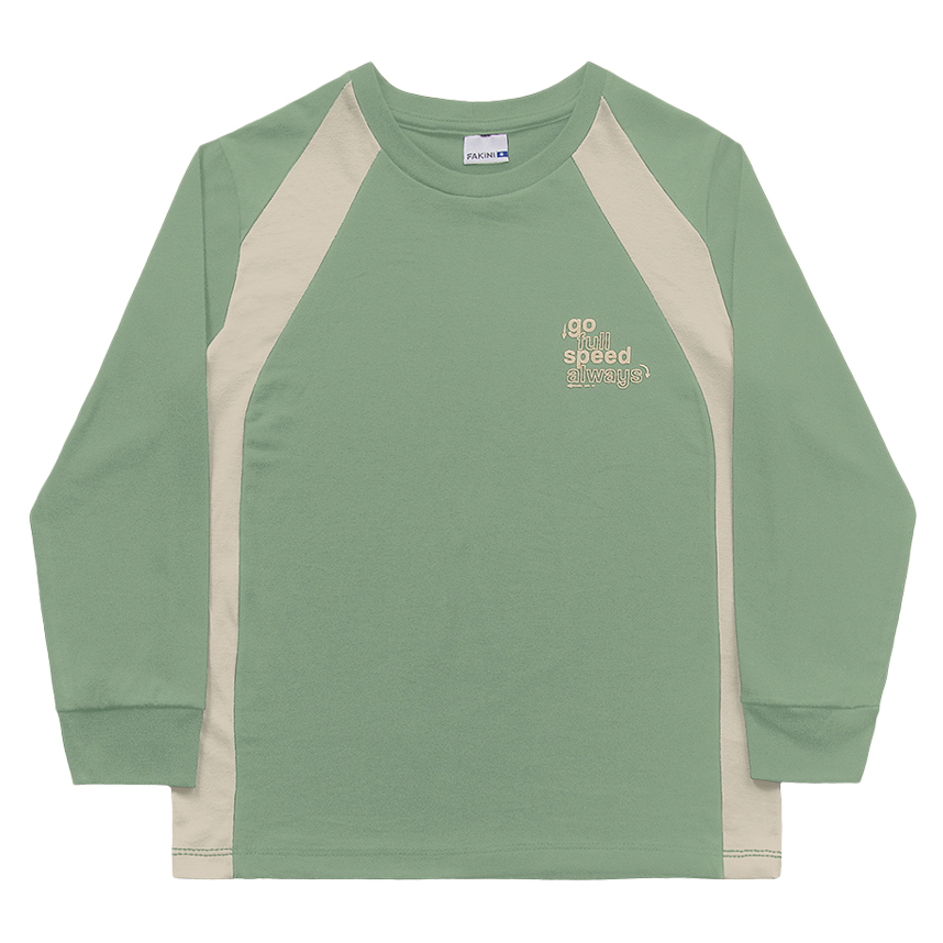 Camiseta Infantil Fakini Manga Longa Com Recortes