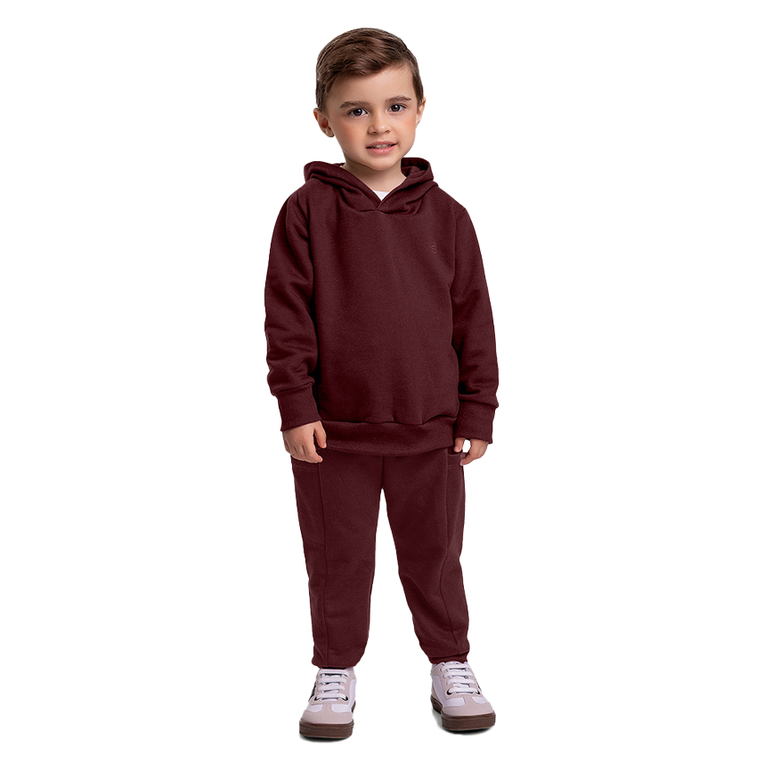 Conjunto Infantil Fakini Blusão Bordado Com Capuz E Calça
