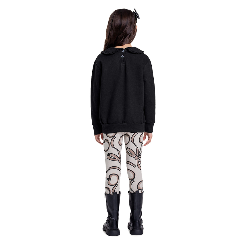 Conjunto Infantil Fakini Blusão Aplique Laço E Legging