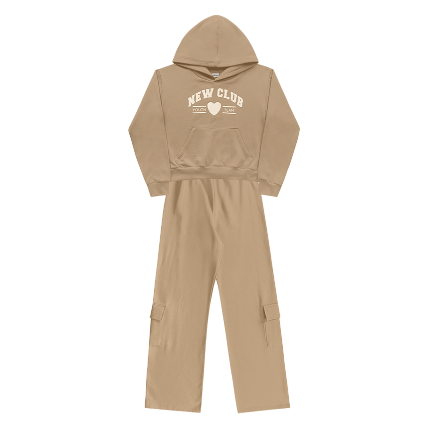 Conjunto Juvenil Fakini Blusão Estampa New Club E Calça