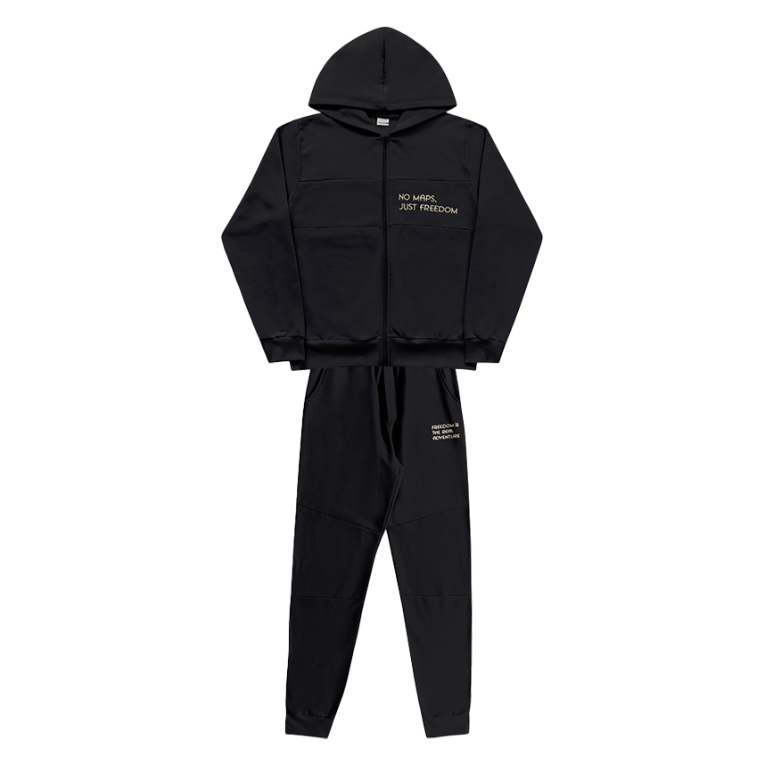 Conjunto Juvenil Fakini Jaqueta Bordada Com Capuz E Calça