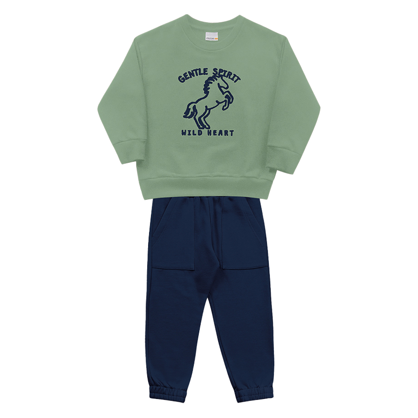 Conjunto Infantil Fakini Blusão Bordado Spirit E Calça