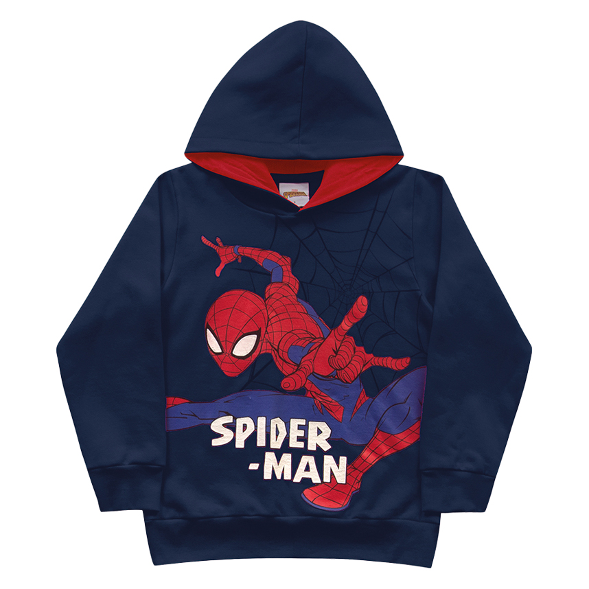 Blusão Infantil Fakini Com Capuz Estampa Homem Aranha
