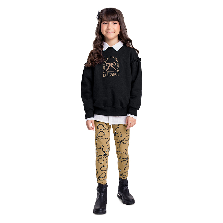 Conjunto Infantil Fakini Blusão Estampa Laço E Legging