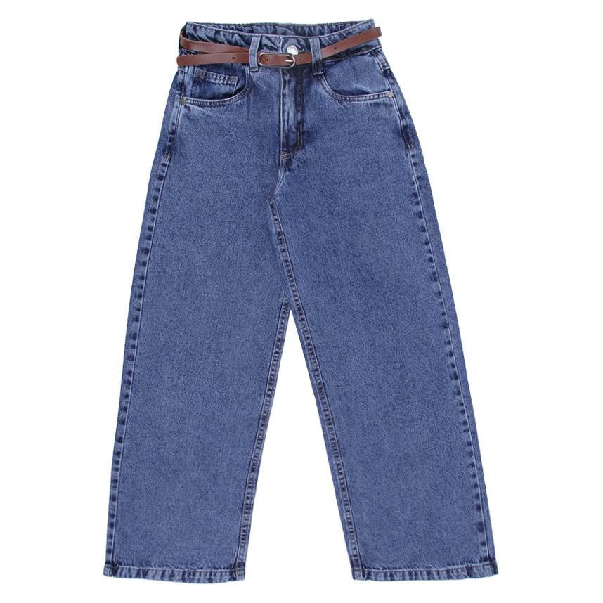 Calça Jeans Juvenil Frommer Wide Leg Com Cinto