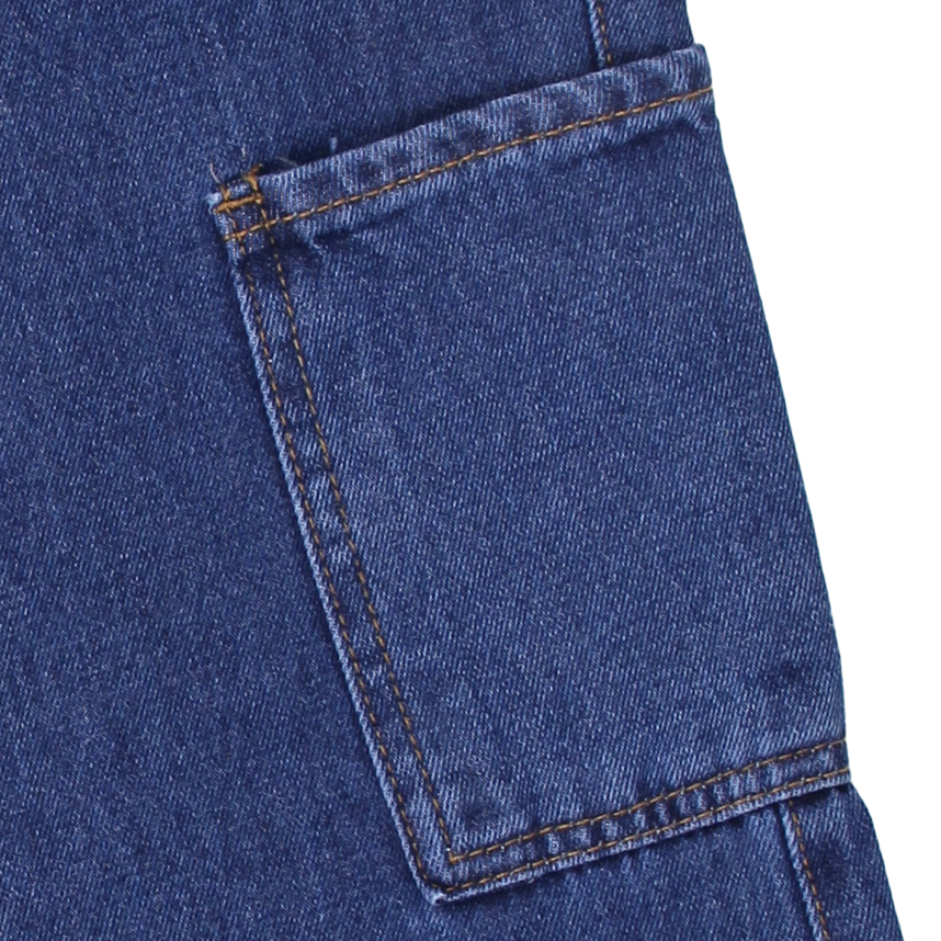 Calça Jeans Juvenil Revert Wide Leg Cargo Bolsos Laterais