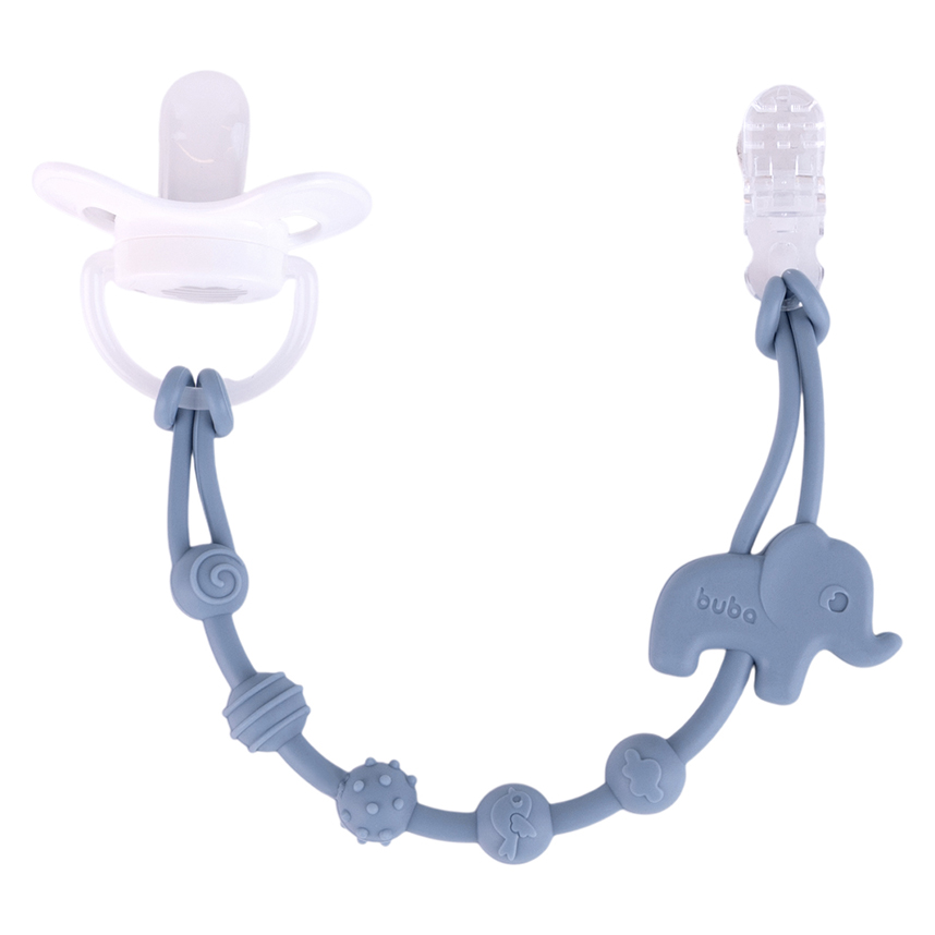 Prendedor de Chupeta Buba em Silicone Cloudy Elefante
