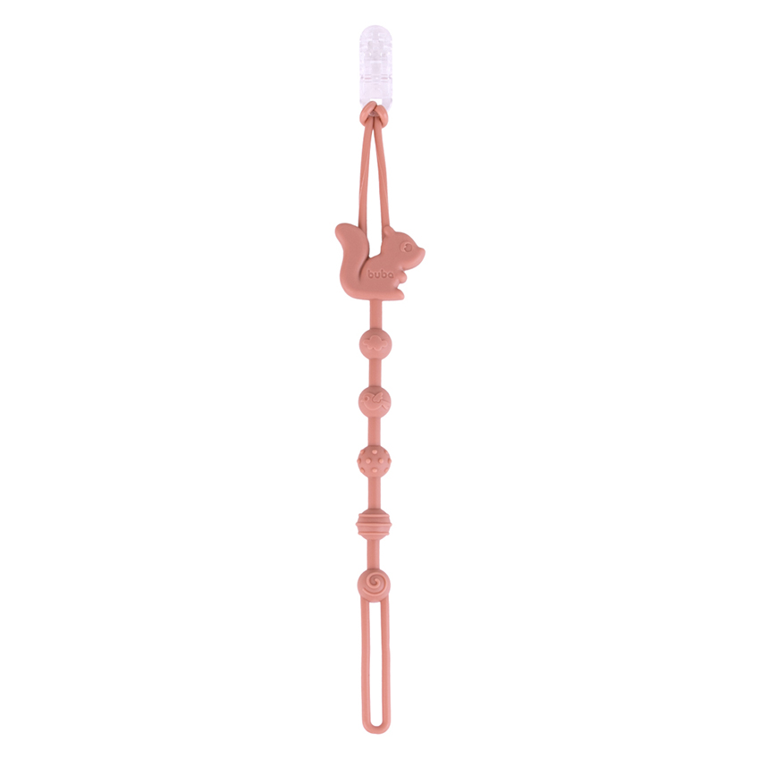 Prendedor de Chupeta Buba Silicone Cloudy Esquilo