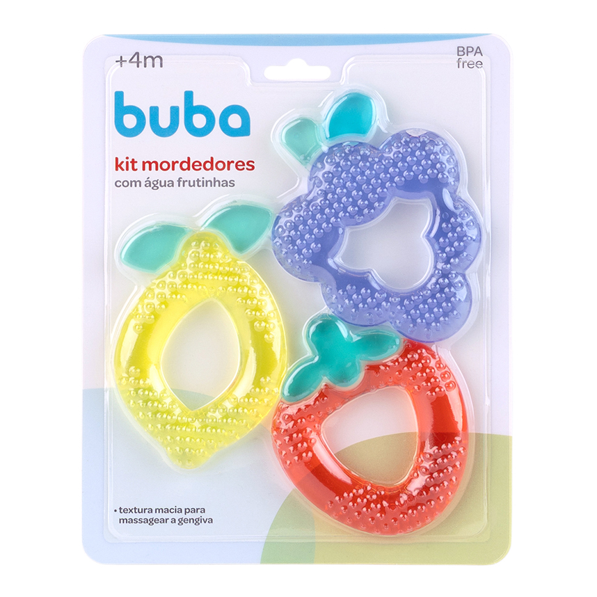 Kit Mordedor para Bebê Buba com Água Frutinhas Kit Mordedor para Bebê Buba com Água Frutinhas