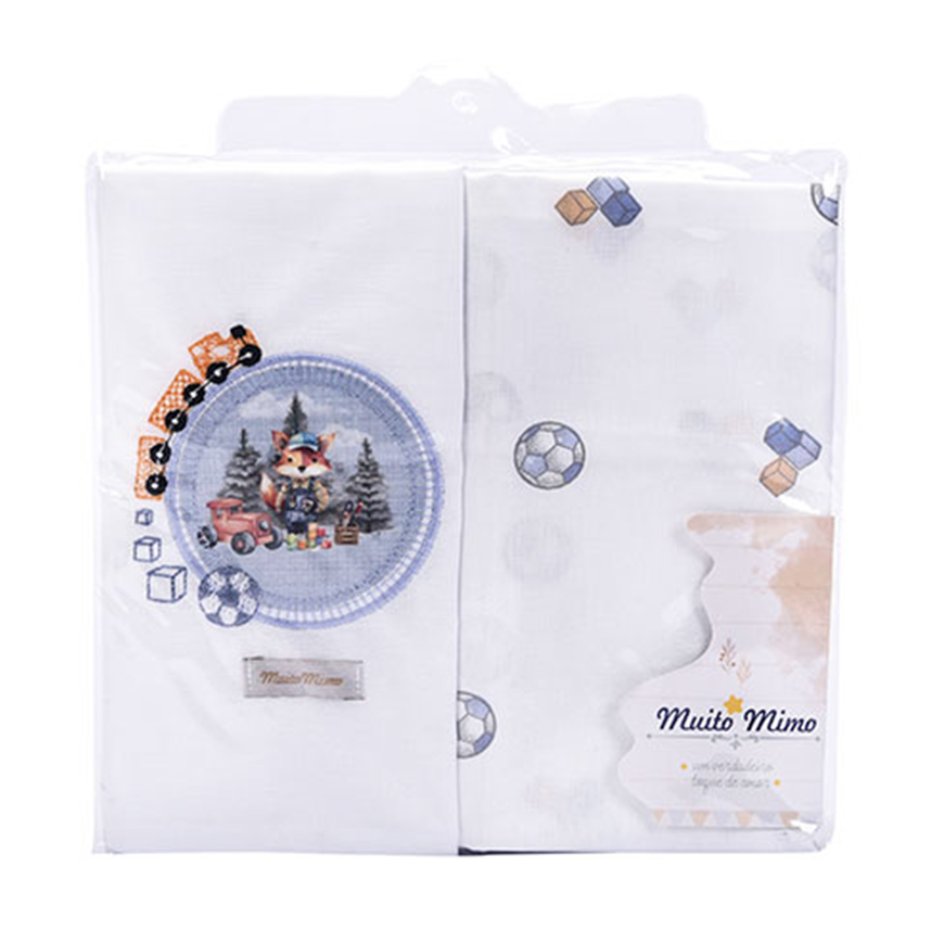 Kit Fronha Bebê Minasrey Muito Mimo Bordado Raposa 3 Peças