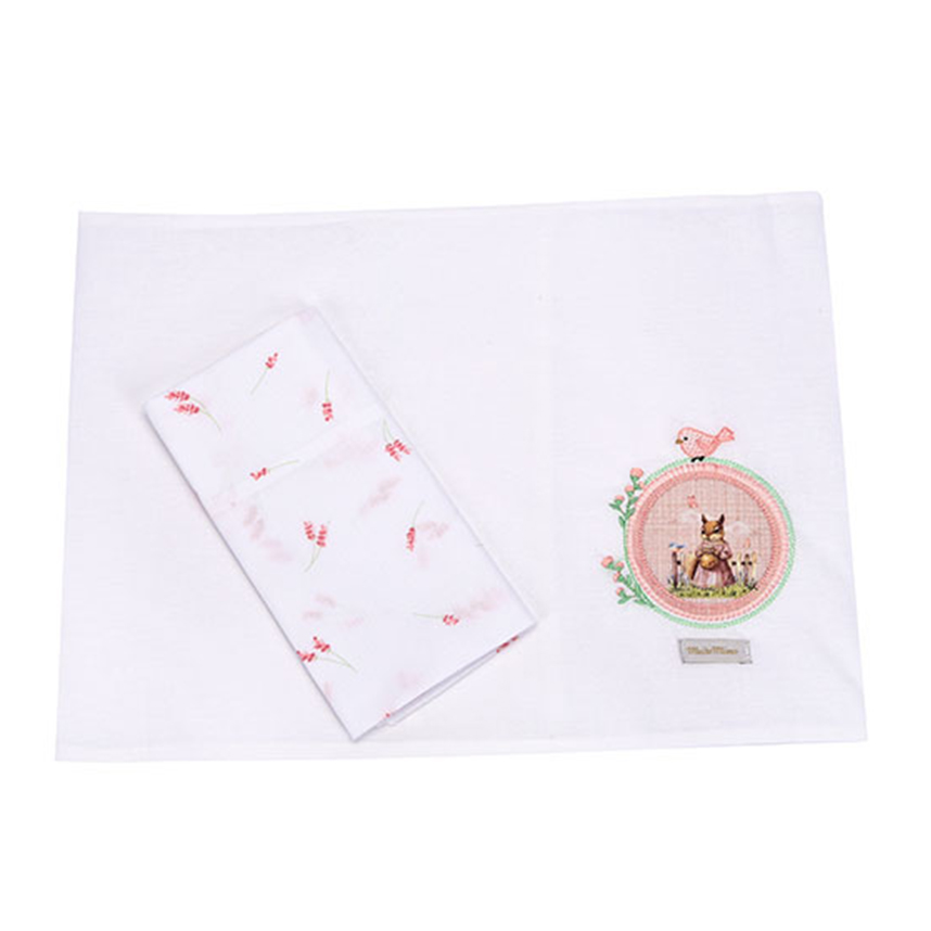 Kit Fronha Bebê Minasrey Muito Mimo Bordado Coelha 3 Peças
