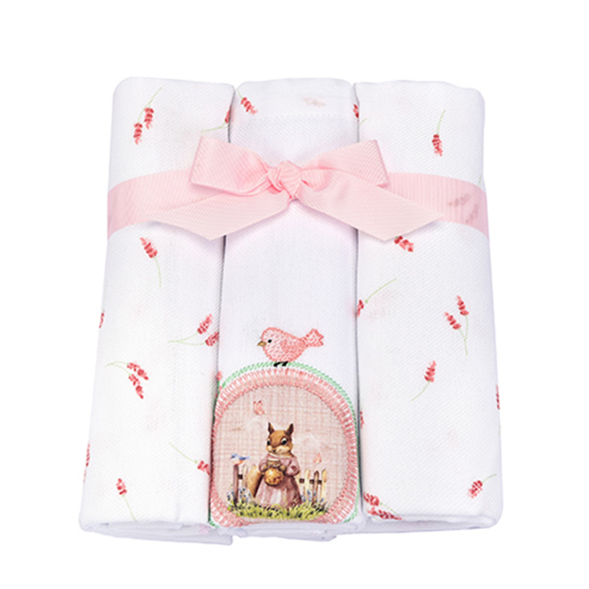 Kit Cueiro Bebê Minasrey Muito Mimo Estampa Coelha 3 Peças