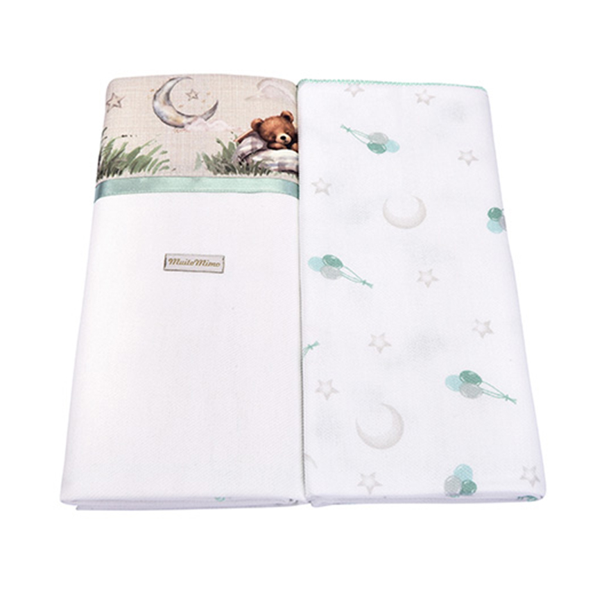 Kit Cueiro Bebê Minasrey Muito Mimo Estampa Urso 2 Peças
