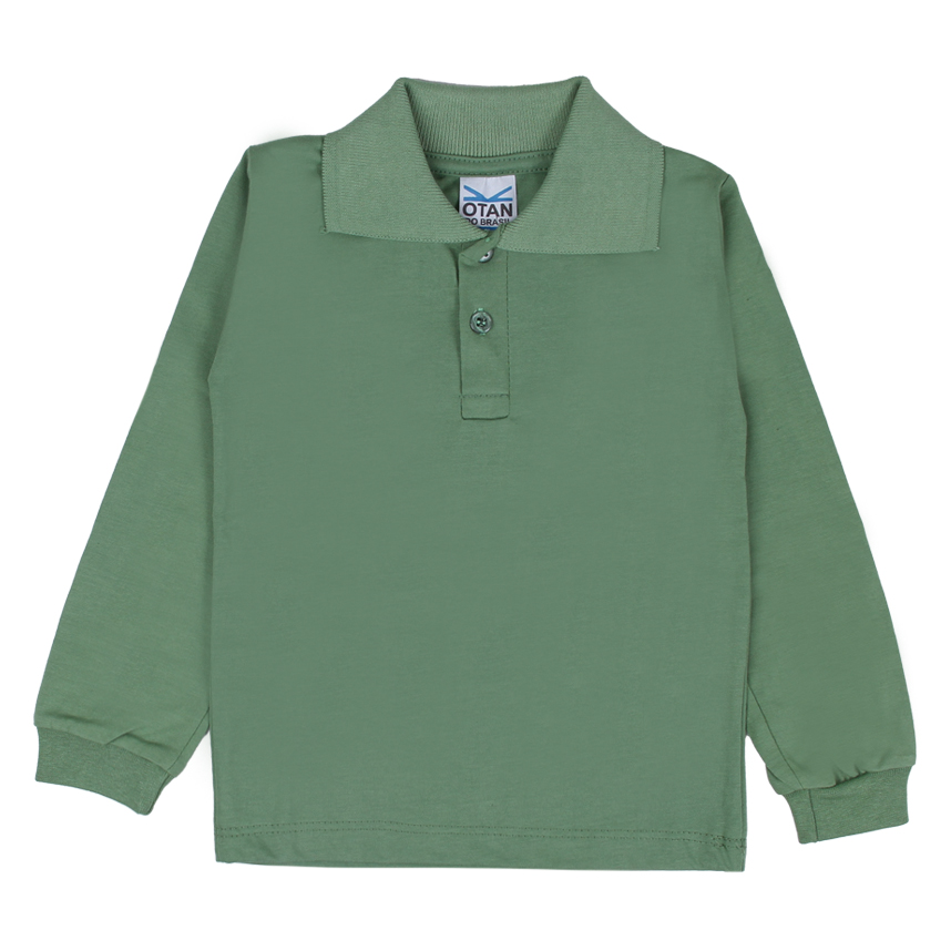 Camiseta Infantil Otan Manga Longa Gola Polo Lisa