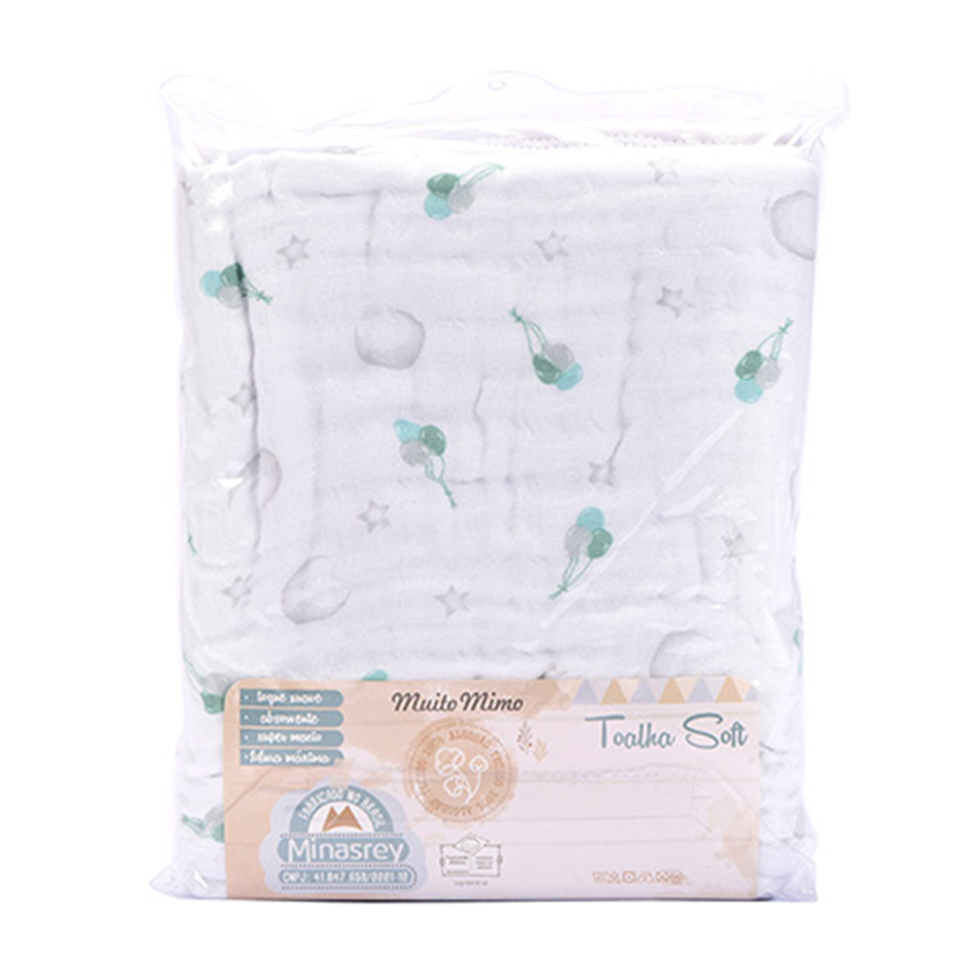 Toalha Soft Bebê com Capuz Minasrey Muito Mimo Urso