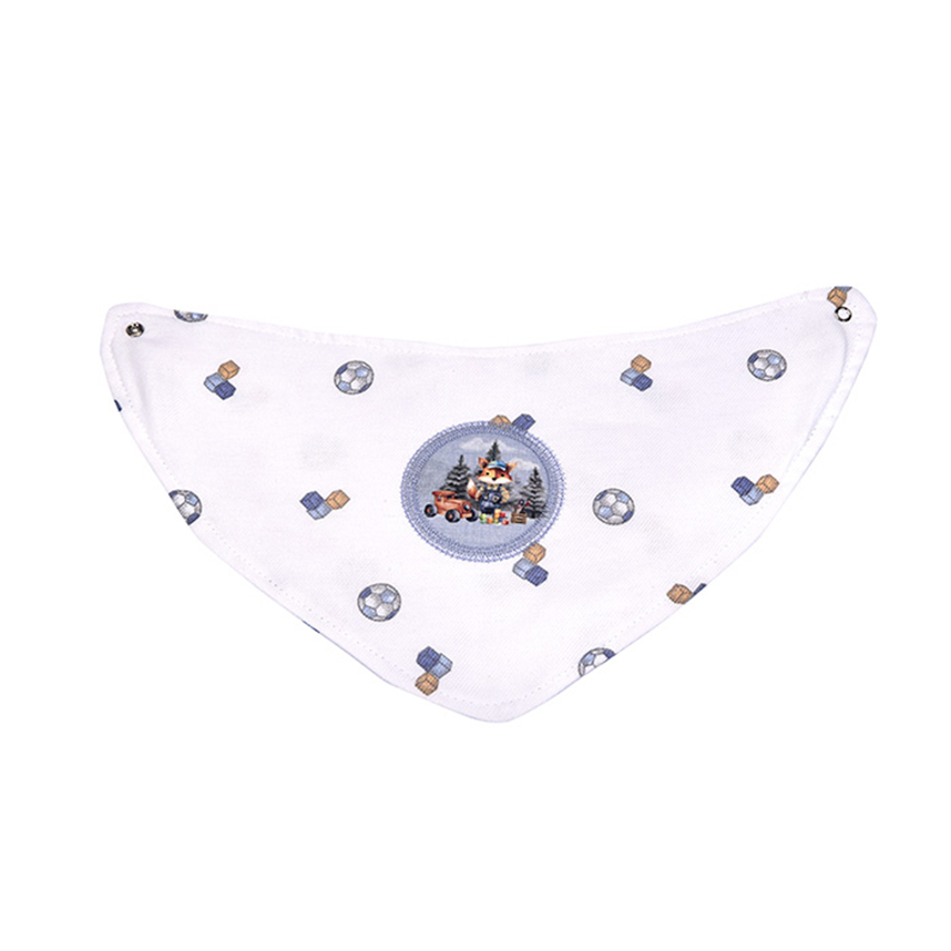 Babador Bebê Minasrey Muito Mimo Bandana Raposa Azul