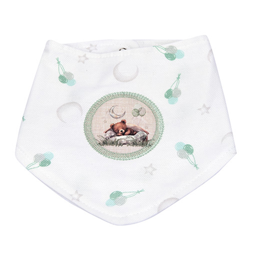 Babador Bebê Minasrey Muito Mimo Bandana Urso Verde