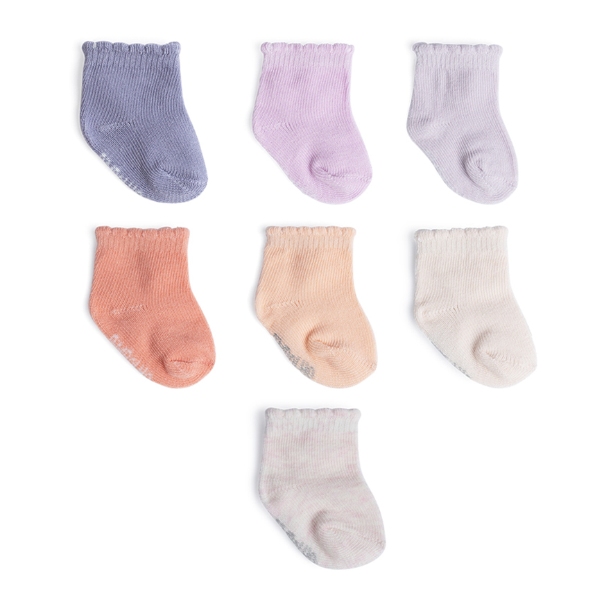 Meia Bebê Pimpolho Menina Lisa Semaninha Kit com 7 Pares