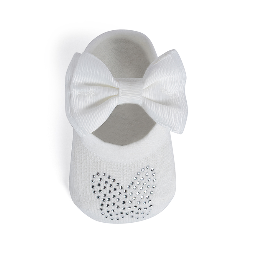 Meia Sapatilha Bebê Pimpolho com Laço e Strass