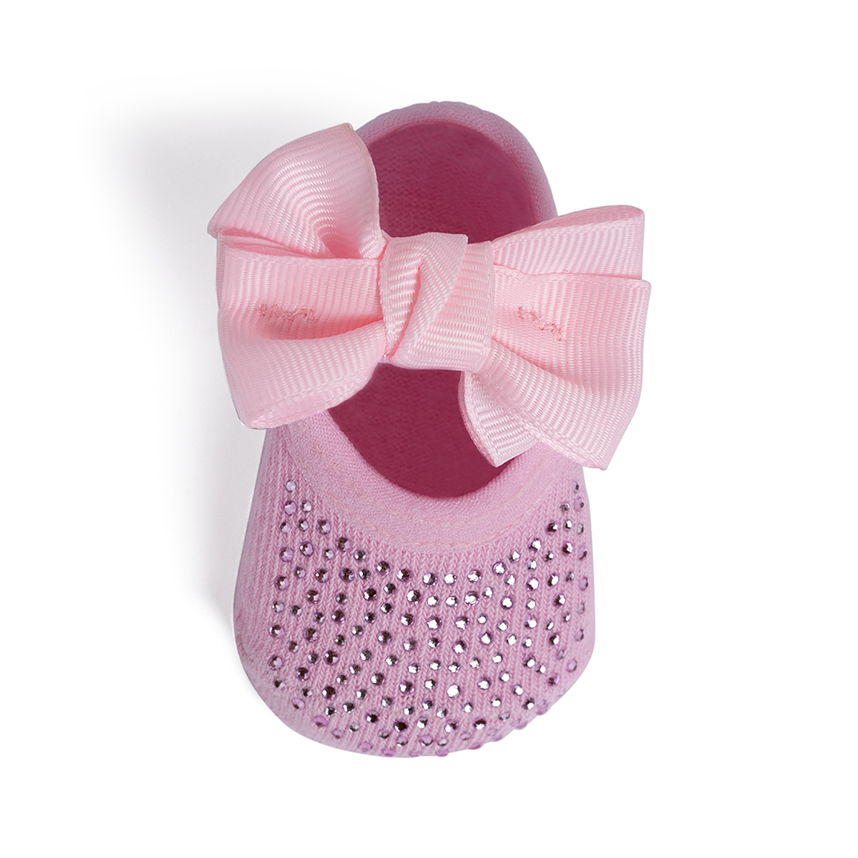 Meia Sapatilha Bebê Pimpolho com Laço e Strass