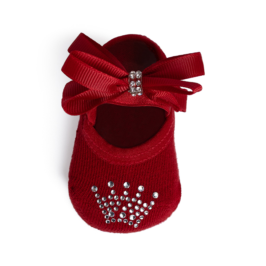 Meia Sapatilha Bebê Pimpolho com Laço e Strass