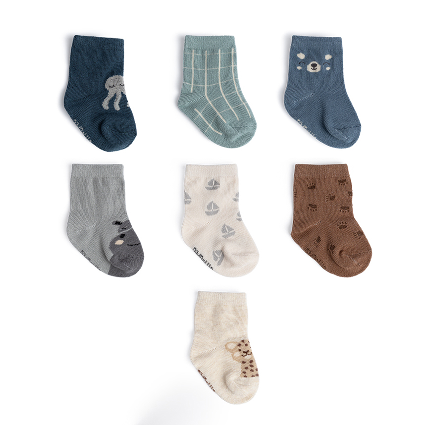 Meia Bebê Pimpolho Menino Semaninha Kit com 7 Peças